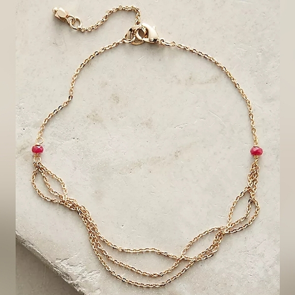 Anthropologie Layered Canopy Anklet Ankle Bracelet - Picture 3 of 3